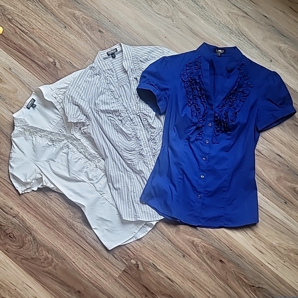3 Express Essential Stretch dress shirts